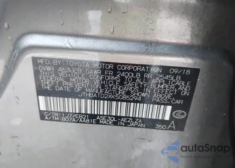 2019 Lexus Is 300 z USA, uszkodzony, nr VIN JTHBA1D2XK5085294